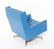 Mid-Century Modern Blue Swivel Chair & Ottoman - 3