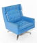 Mid-Century Modern Blue Swivel Chair & Ottoman - 4
