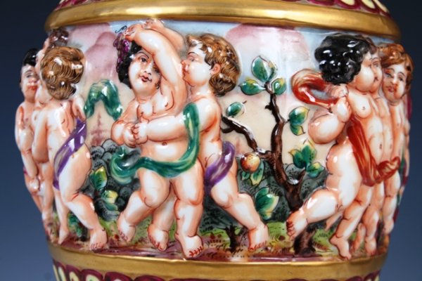 19th c. Hand Painted French Covered Urn - 2