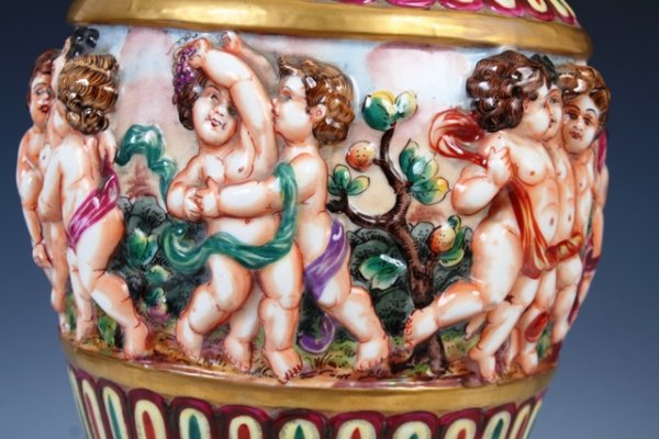 19th c. Hand Painted French Covered Urn - 4