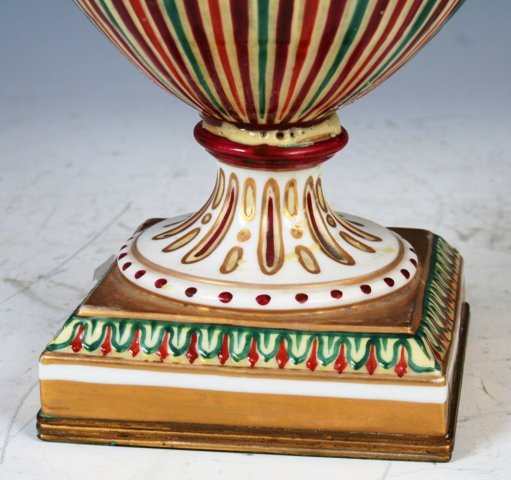 19th c. Hand Painted French Covered Urn - 6