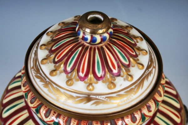 19th c. Hand Painted French Covered Urn - 7