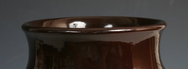 Euro. Hand Painted Portrait Vase, Stamped - 3