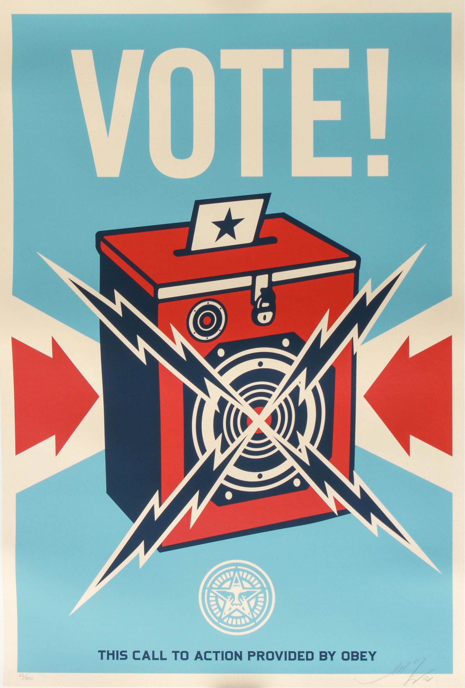 Shepard Fairey "Vote" 2008 Color Screenprint (1 of 7)