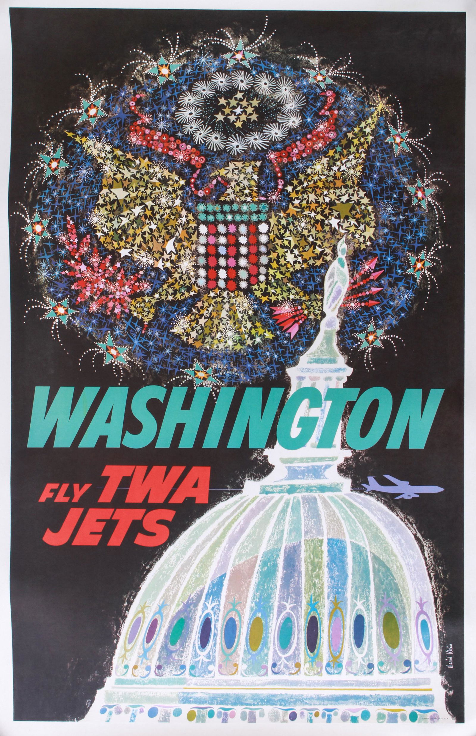 David Klein Washington TWA Lithograph Poster (1 of 7)