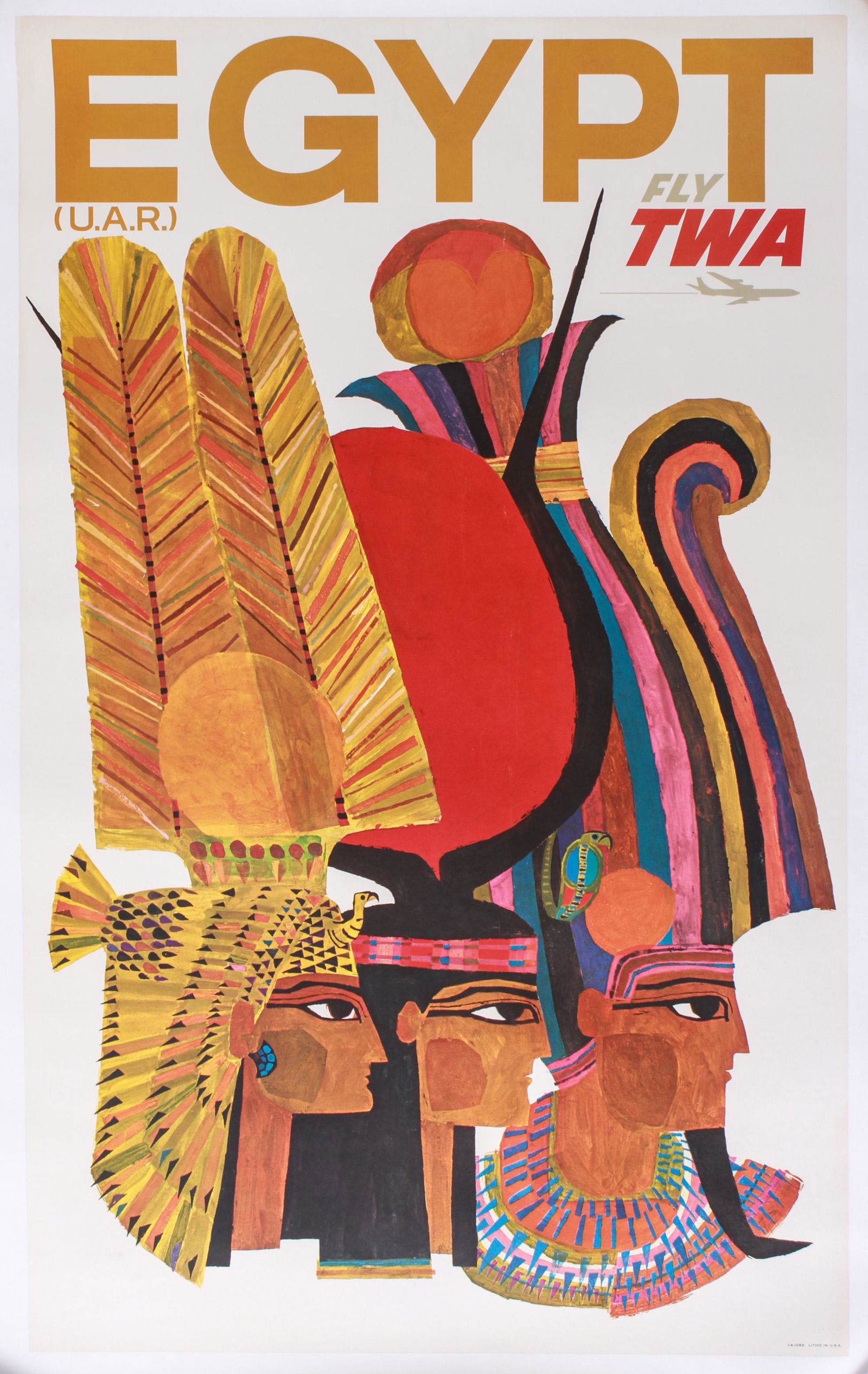 David Klein Egypt Fly TWA Offset Lithograph Poster (1 of 5)
