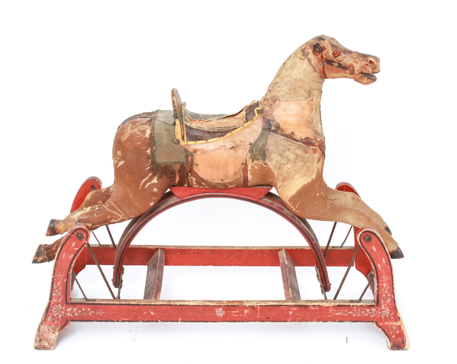 Animal Hide Rocking Horse, Antique (1 of 11)