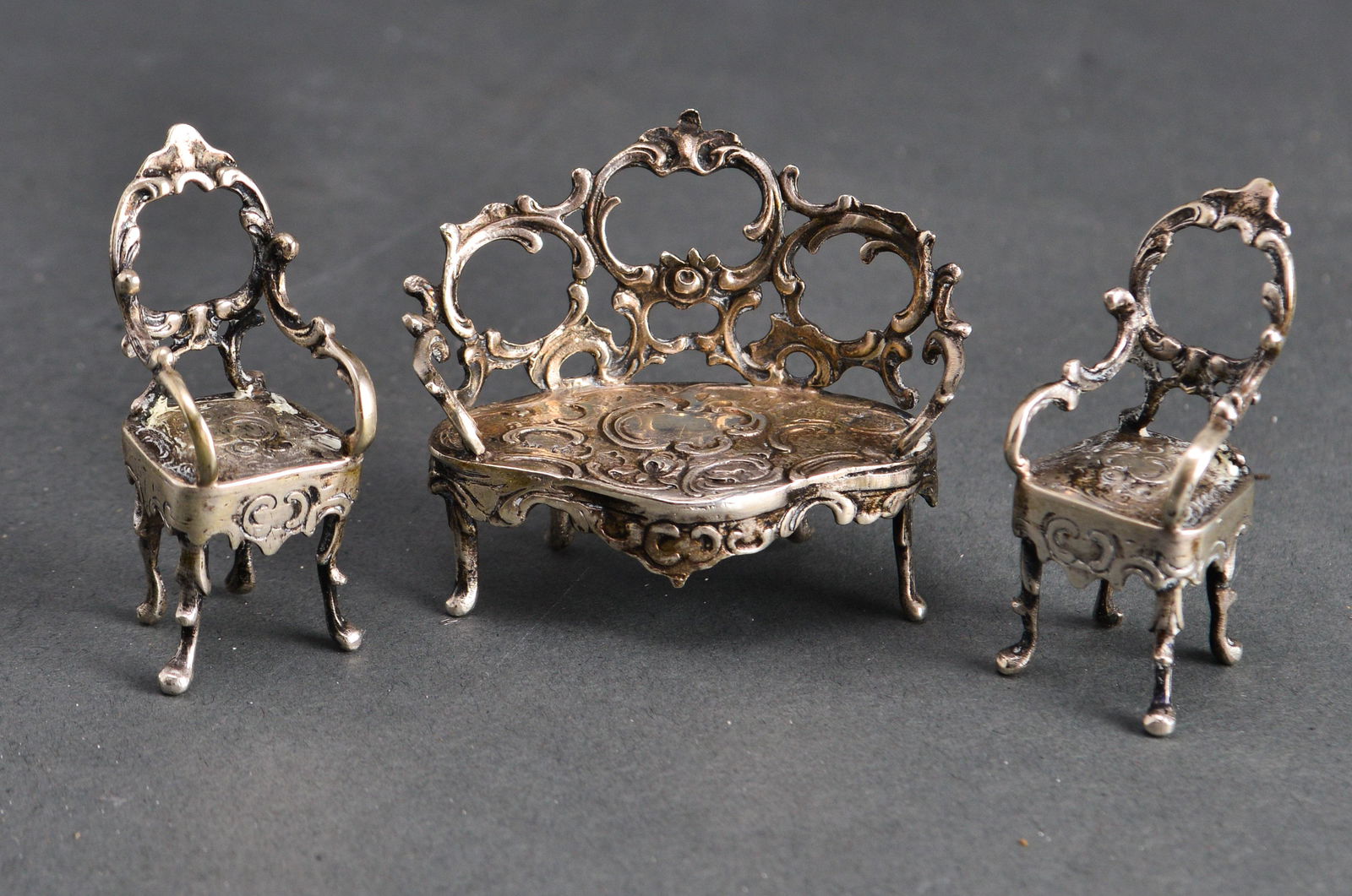 Continental Silver Parlor Furniture Miniatures, 3 (1 of 5)