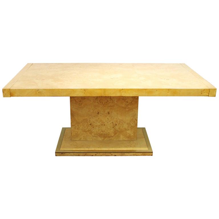 Milo Baughman Style Burl Wood Dining Table (1 of 17)