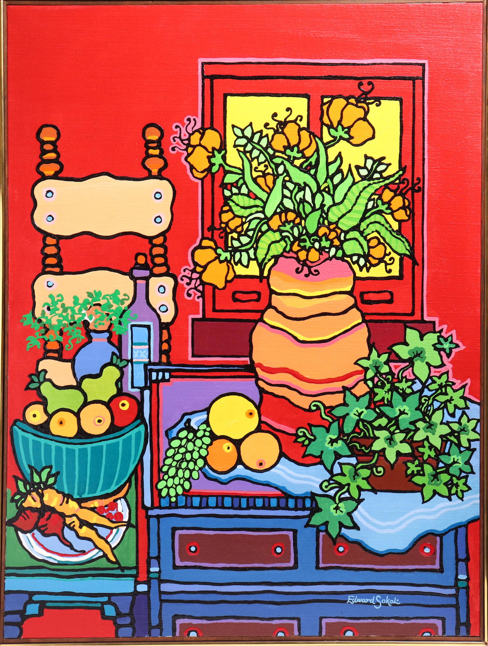 Edward Sokol "Still Life #10, Orange Poppies" Oil (1 of 5)