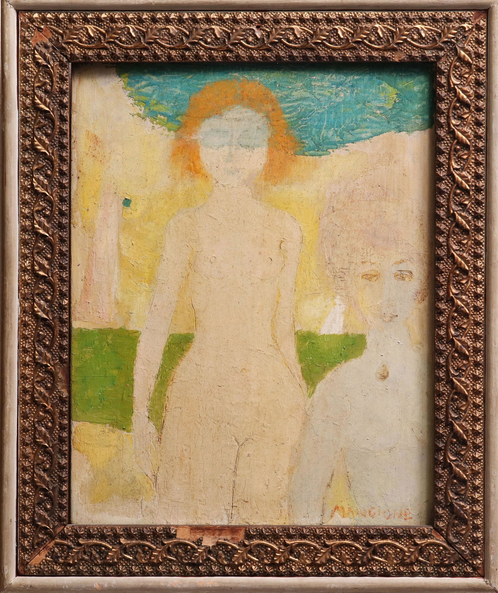 Pat Magione "Bathers" Oil on Panel (1 of 6)