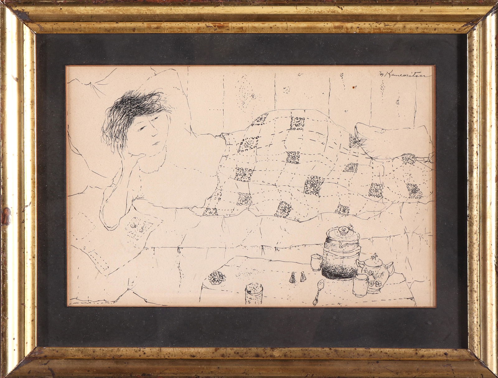 Matsumi Kanemitsu "Reclining Figure" Ink Drawing (1 of 5)