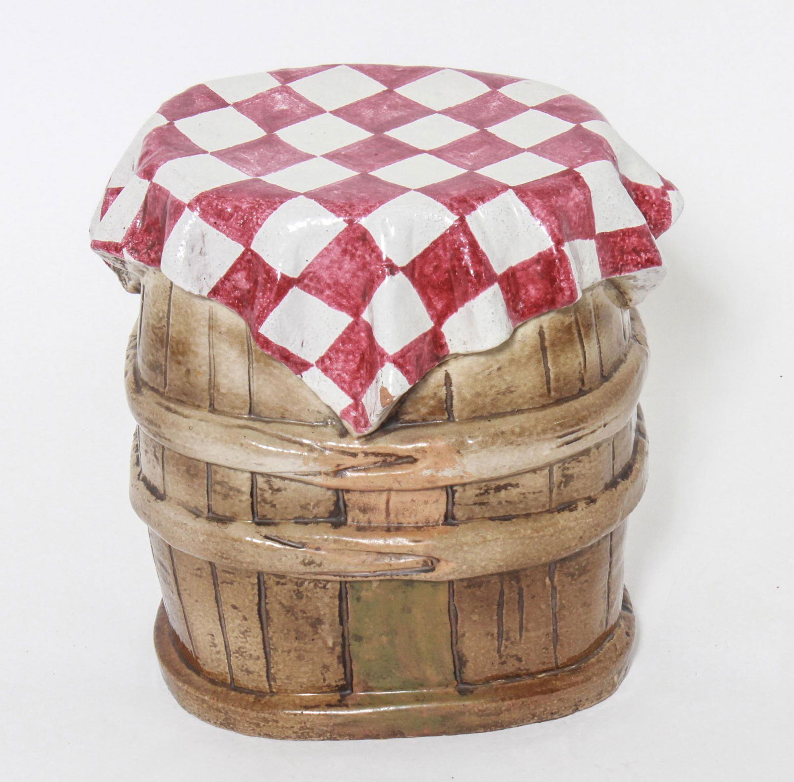 Majolica Glazed Barrel Form Stool (1 of 4)