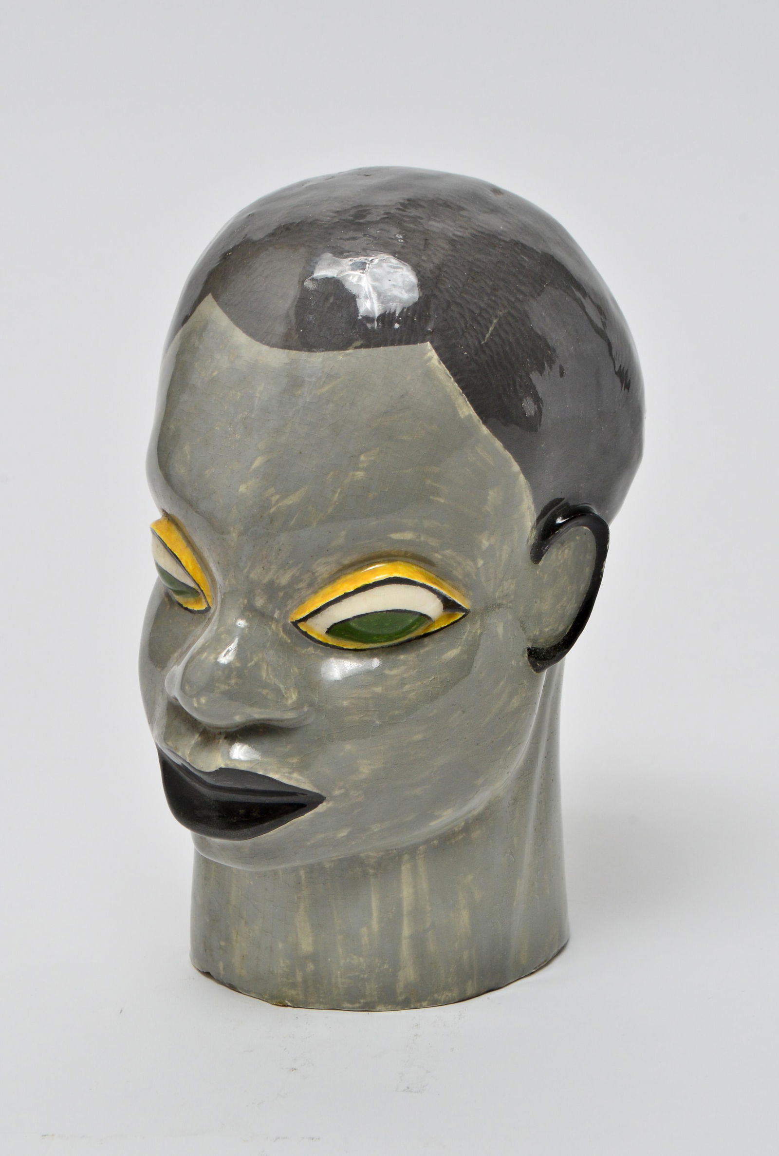 Modern Hand-Painted Ceramic Head Sculpture (1 of 6)