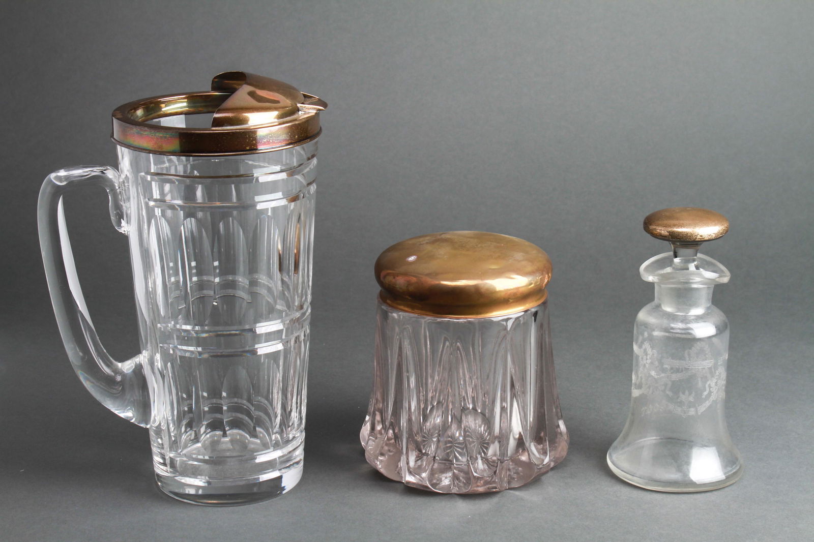 Cut Glass incl. Tiffany & Co. Pitcher, 3 Pieces (1 of 5)