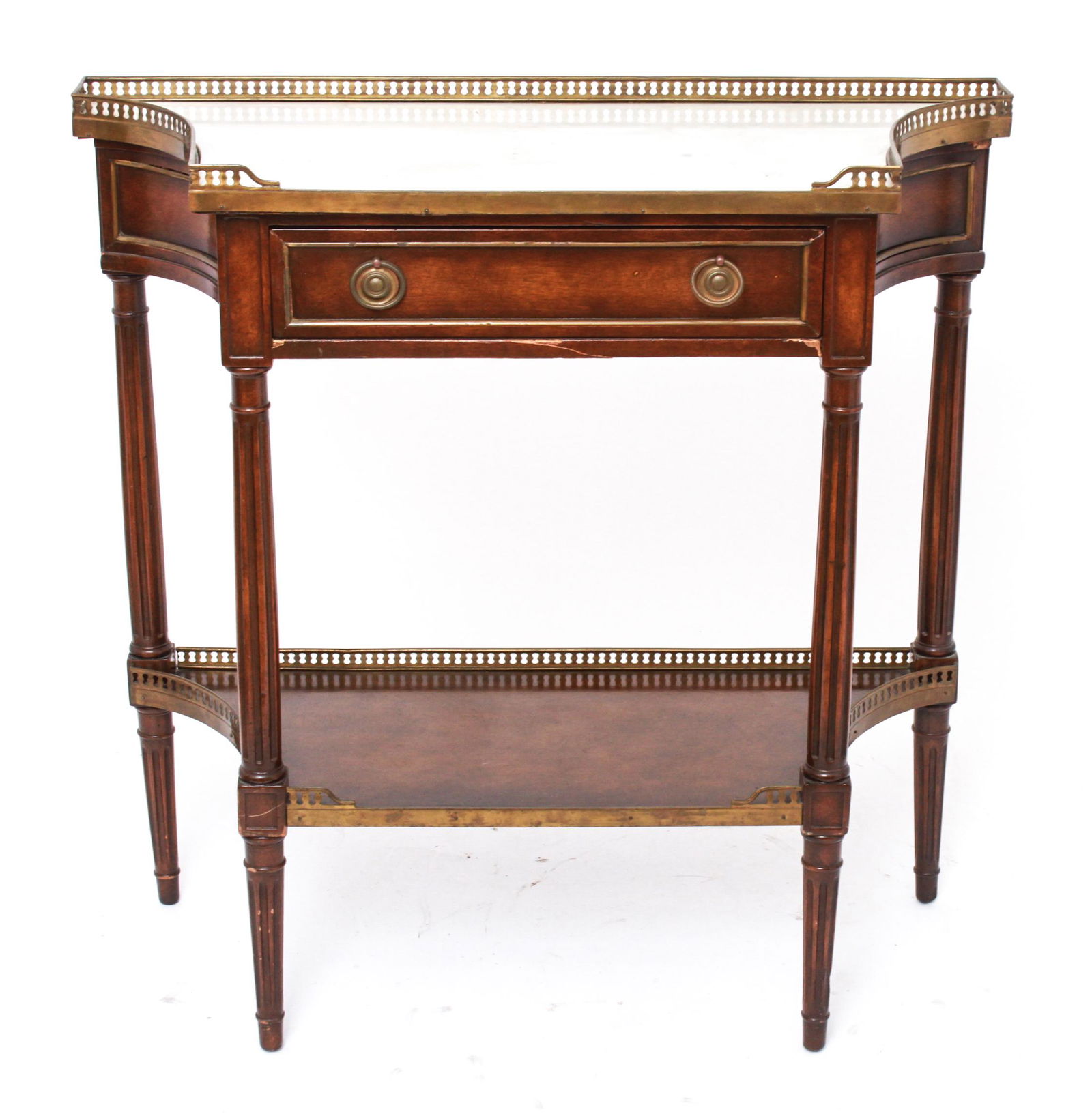 American Sheraton Style Marble Top Console (1 of 9)