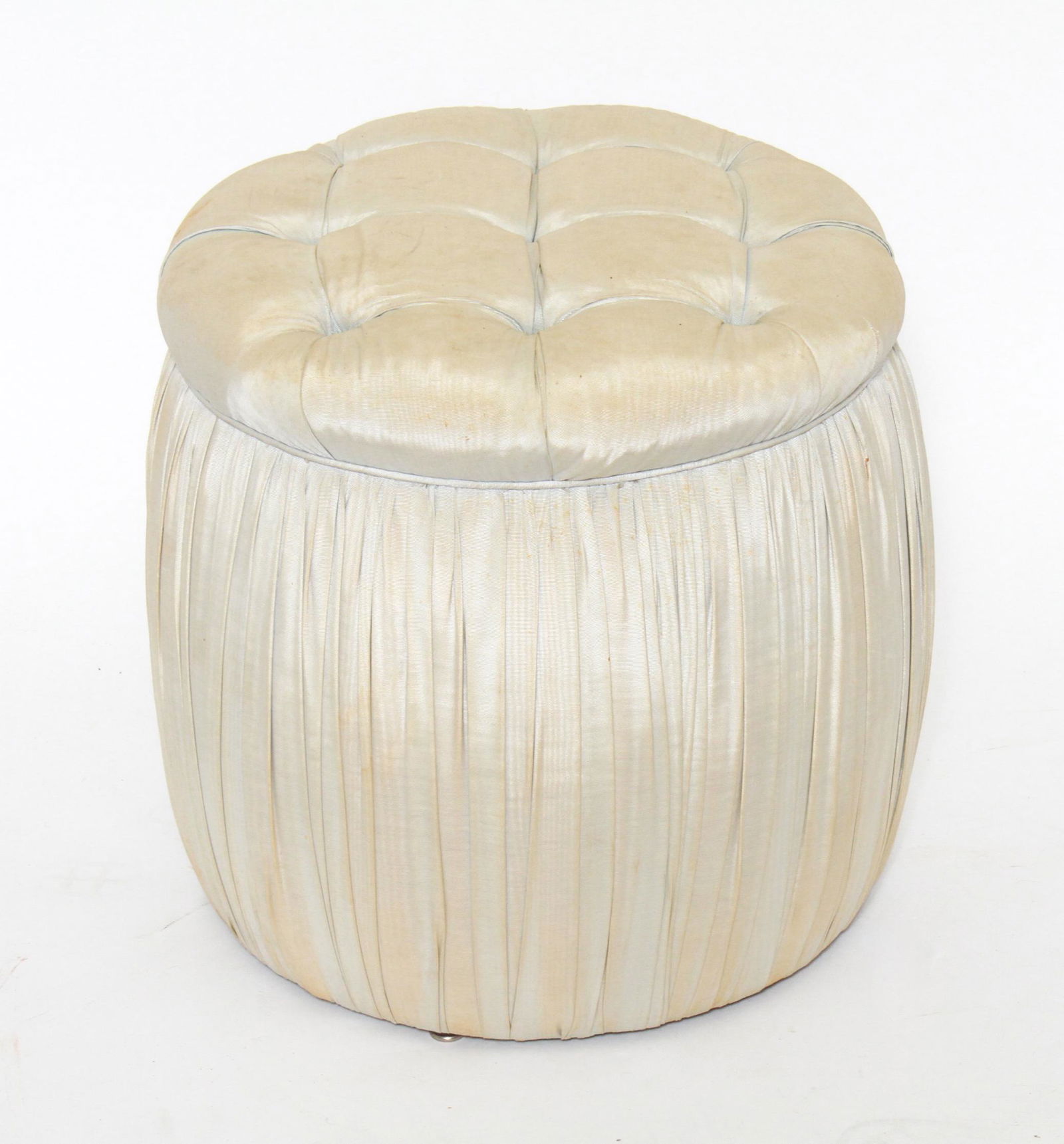 Art Deco Manner Button Tufted Pouf (1 of 3)
