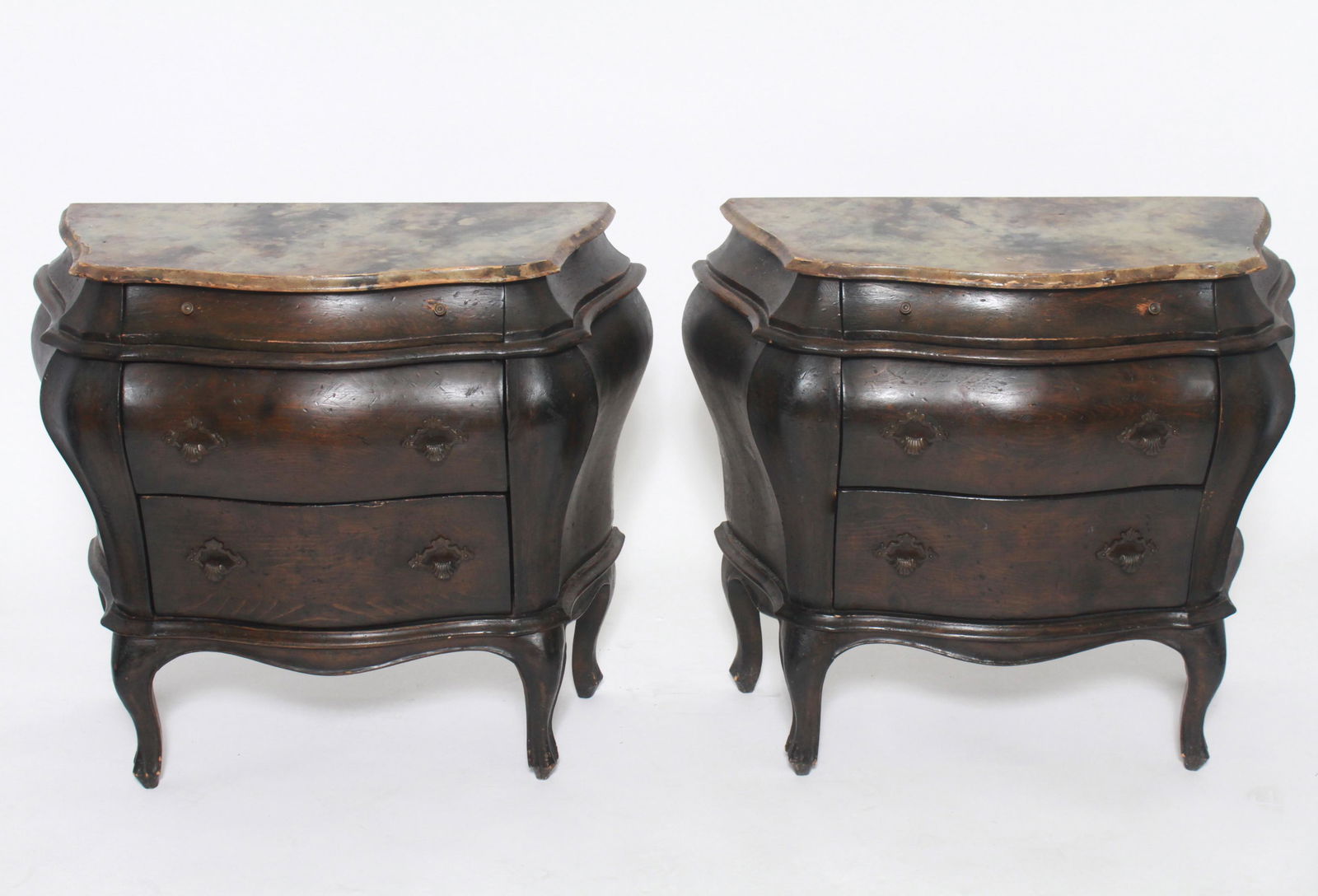 Louis XV Manner Bombe Low Commodes, Pair (1 of 6)