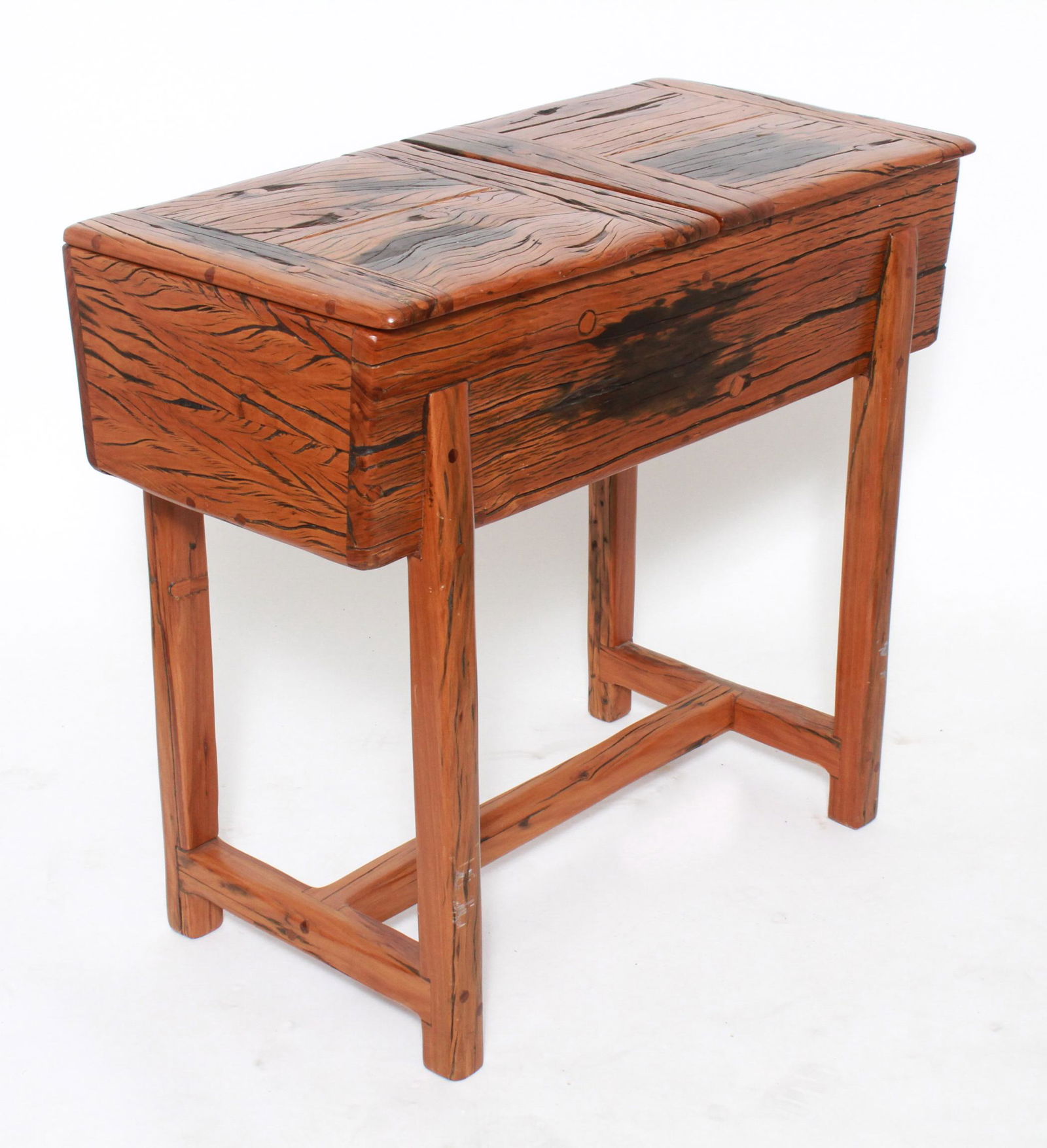 Rustic Knotty Pine Double Lift Top Work Table (1 of 6)