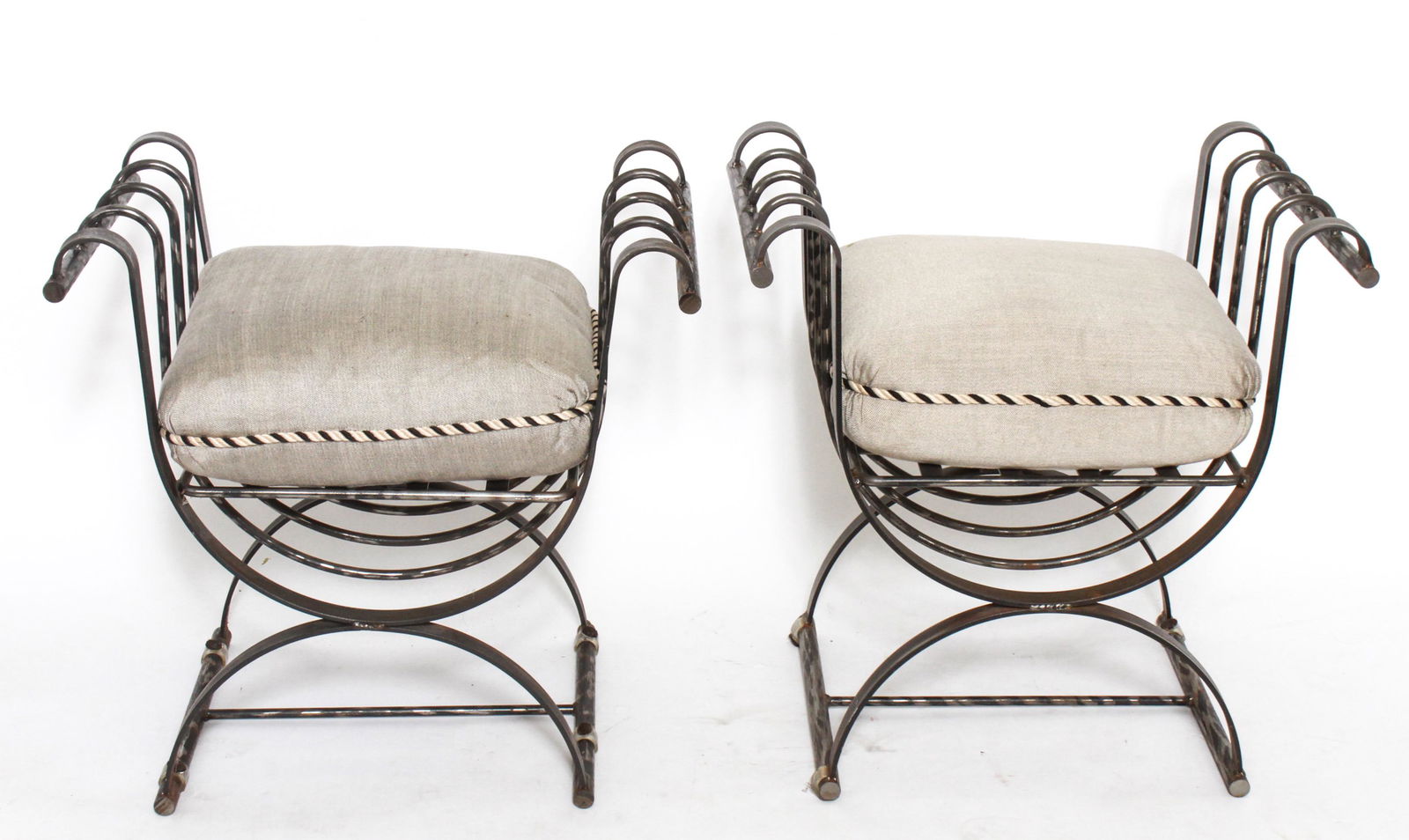 Regency Manner Iron Benches, Pair (1 of 6)