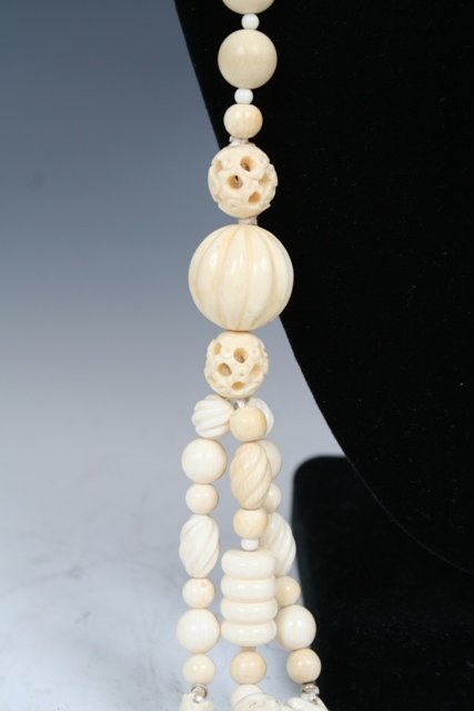 19/20 C. Chinese Ivory Necklace with Buddha - 2