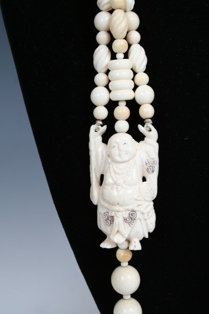 19/20 C. Chinese Ivory Necklace with Buddha - 4