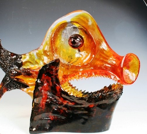 Art Glass Sculpture w /COA Jaromir Rybak