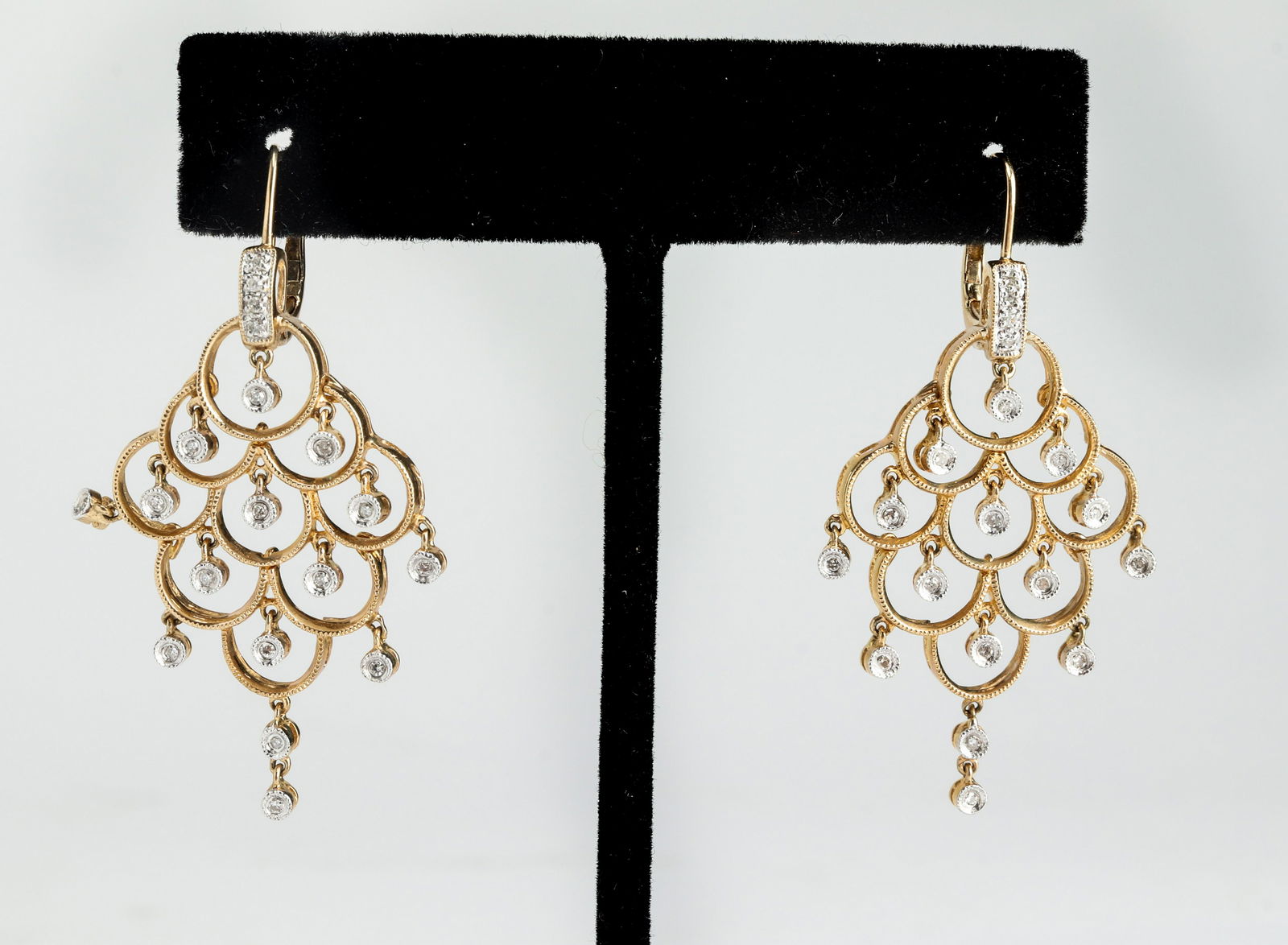 14K Yellow Gold & Diamond Chandelier Earrings (1 of 3)