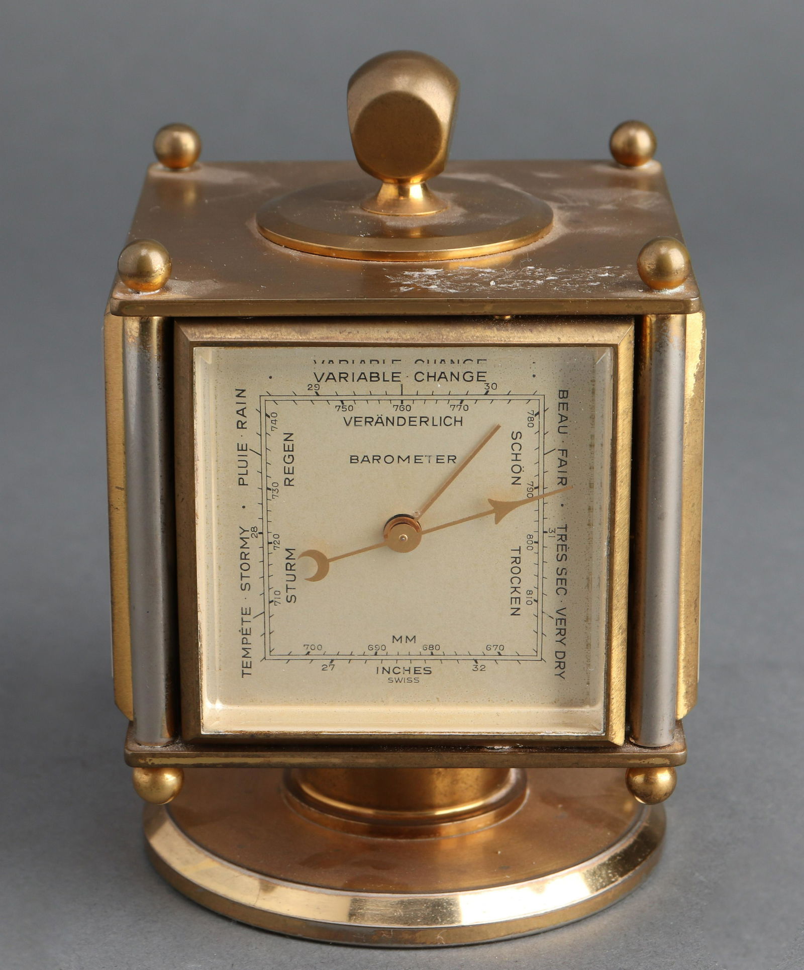 Imhof Brass Desk Clock & Weather Station (1 of 7)