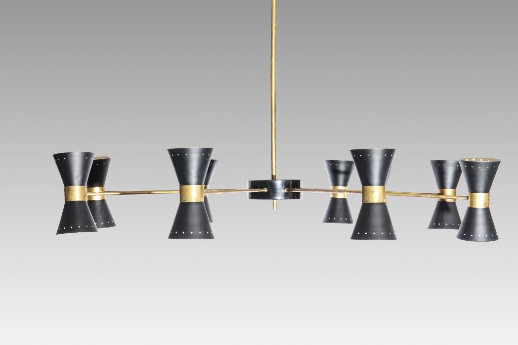 Stilnovo Style Modern Italian Eight Arm Chandelier (1 of 3)