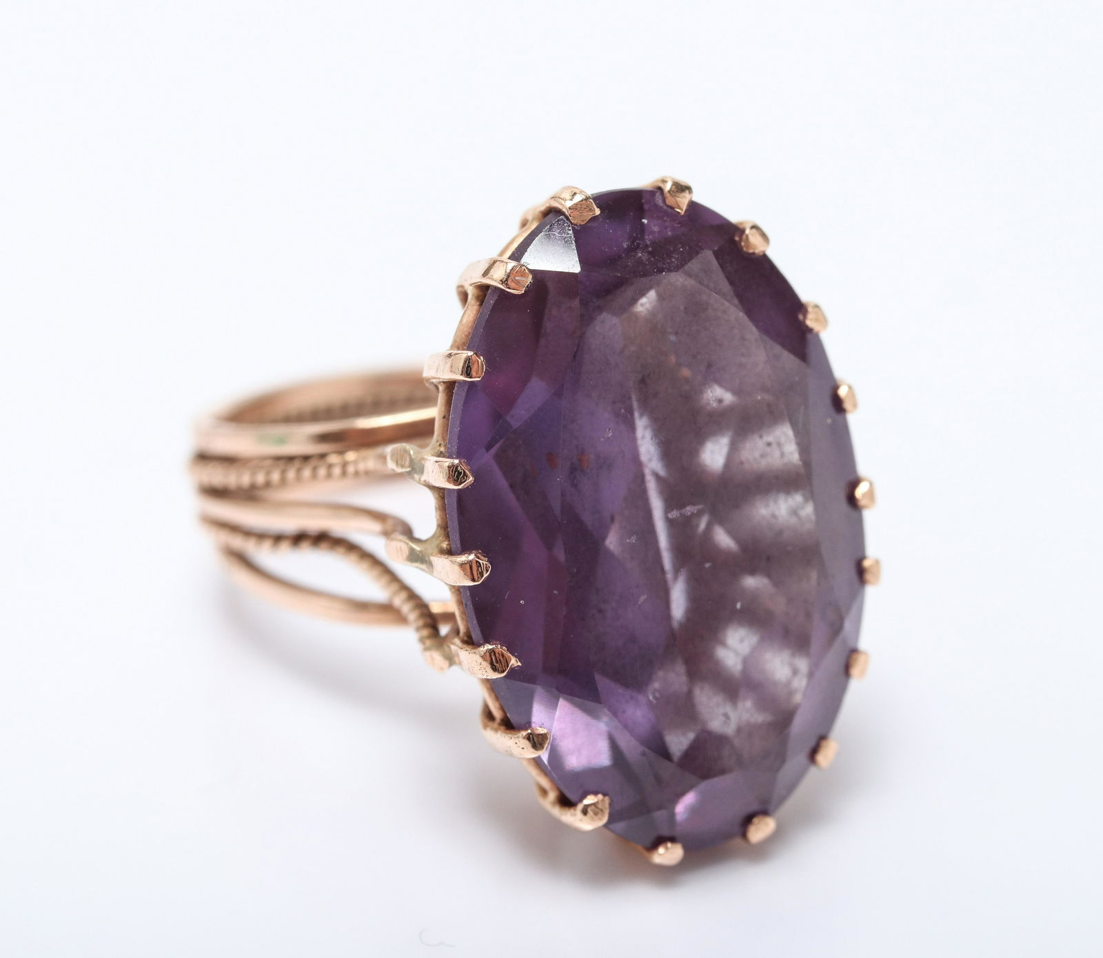 Vintage 14K Rose Gold Amethyst Ring (1 of 5)