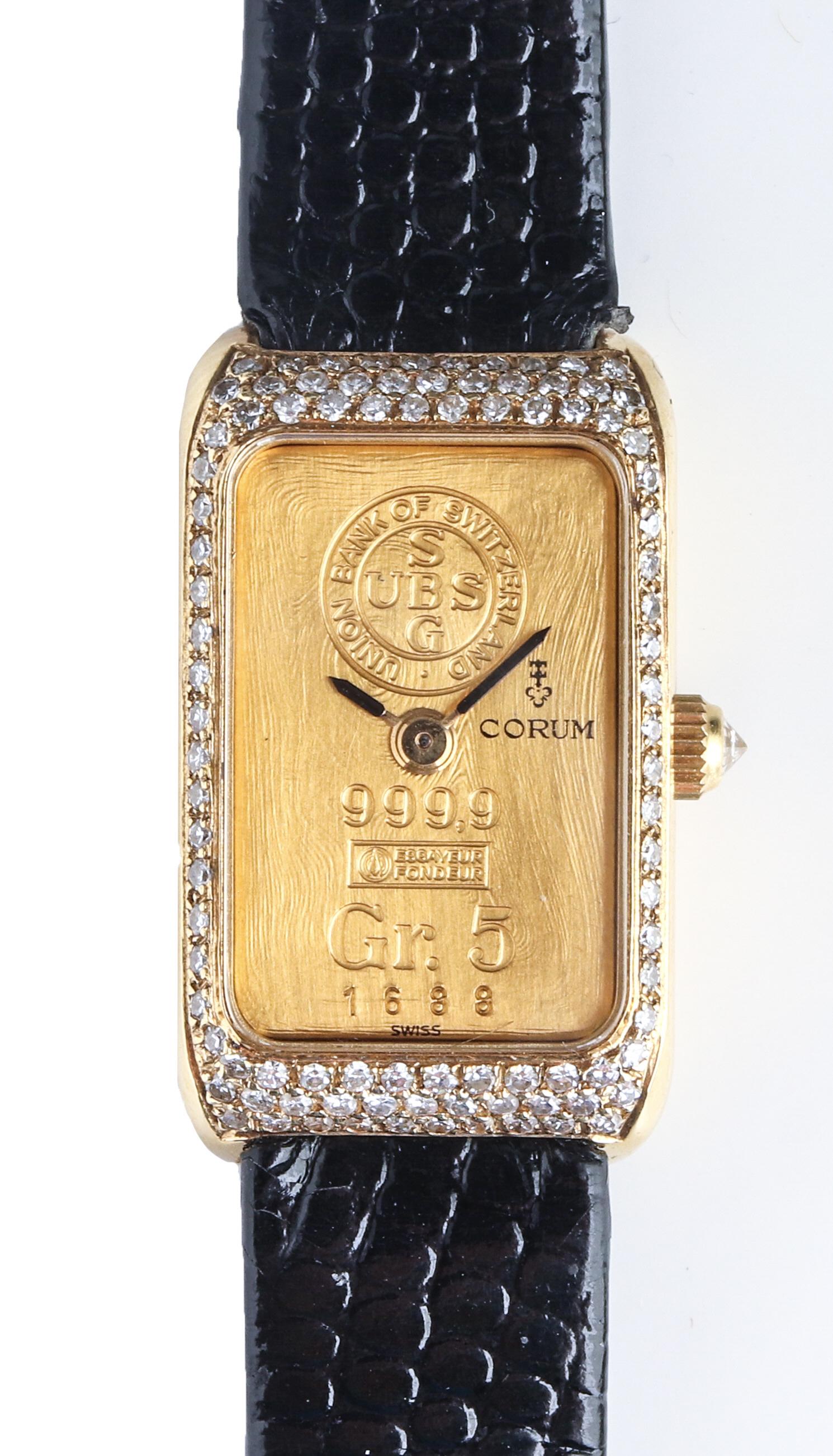 Corum 18K & Diamonds 5 Gram Swiss UBS Ingot Watch (1 of 8)