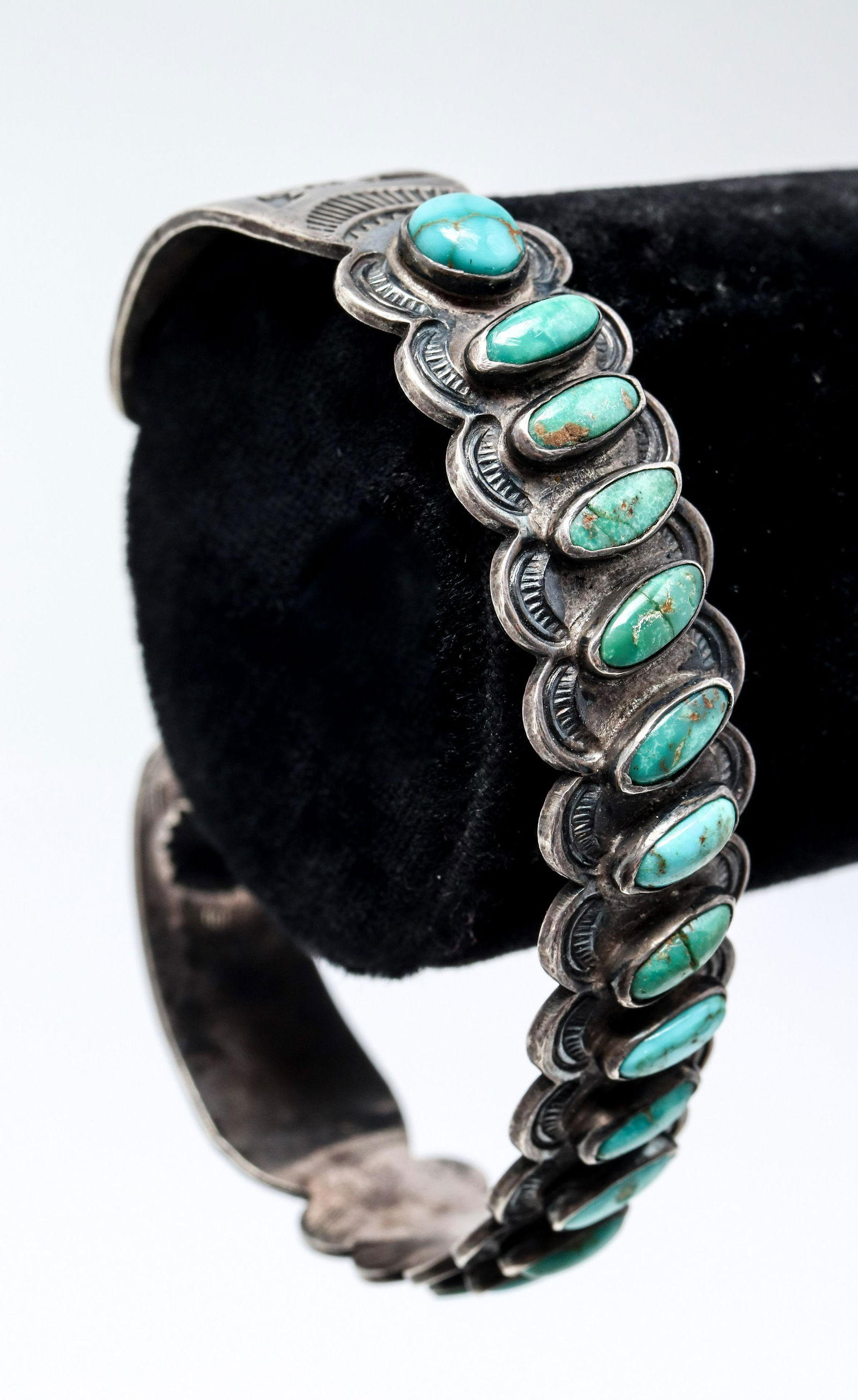 Native American Indian Silver & Turquoise Cuff (1 of 5)