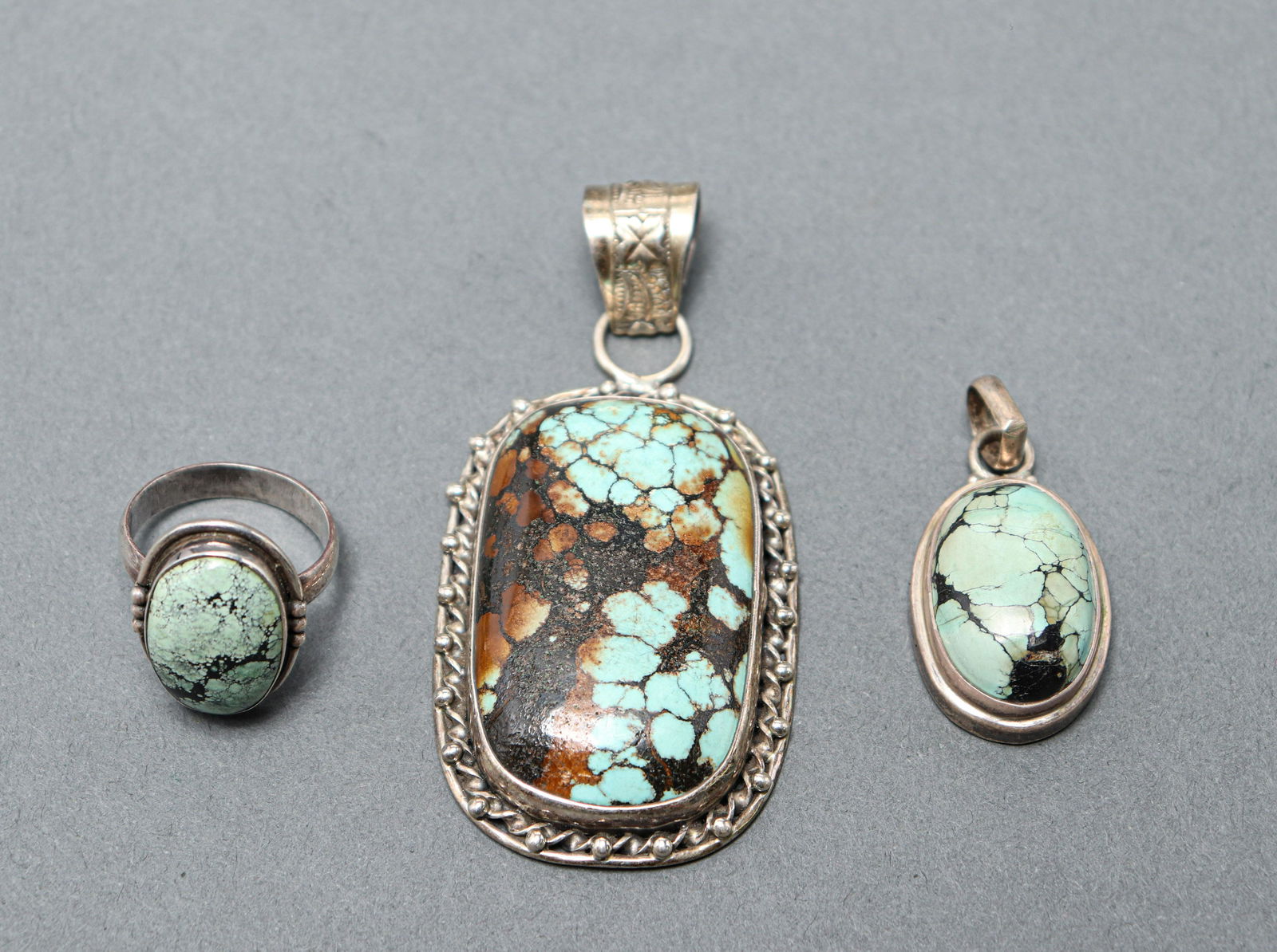 Native American Indian Silver & Turquoise, 3 Pcs. (1 of 10)