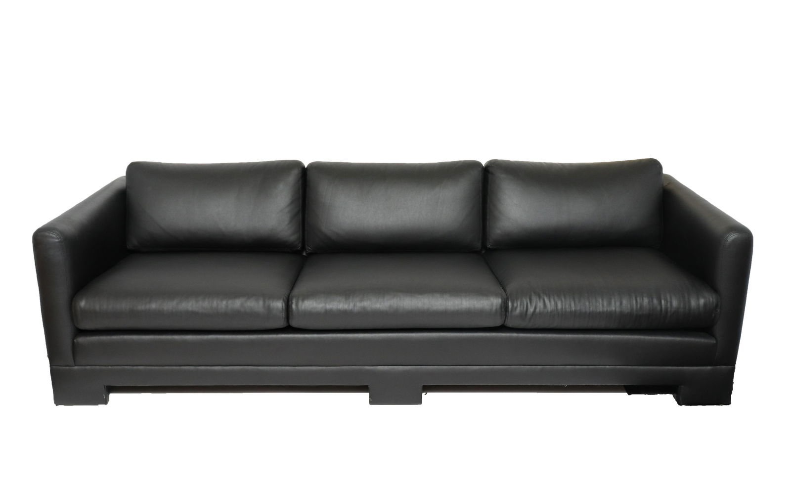 Modern Black Leather Upholstered Sofa (1 of 5)