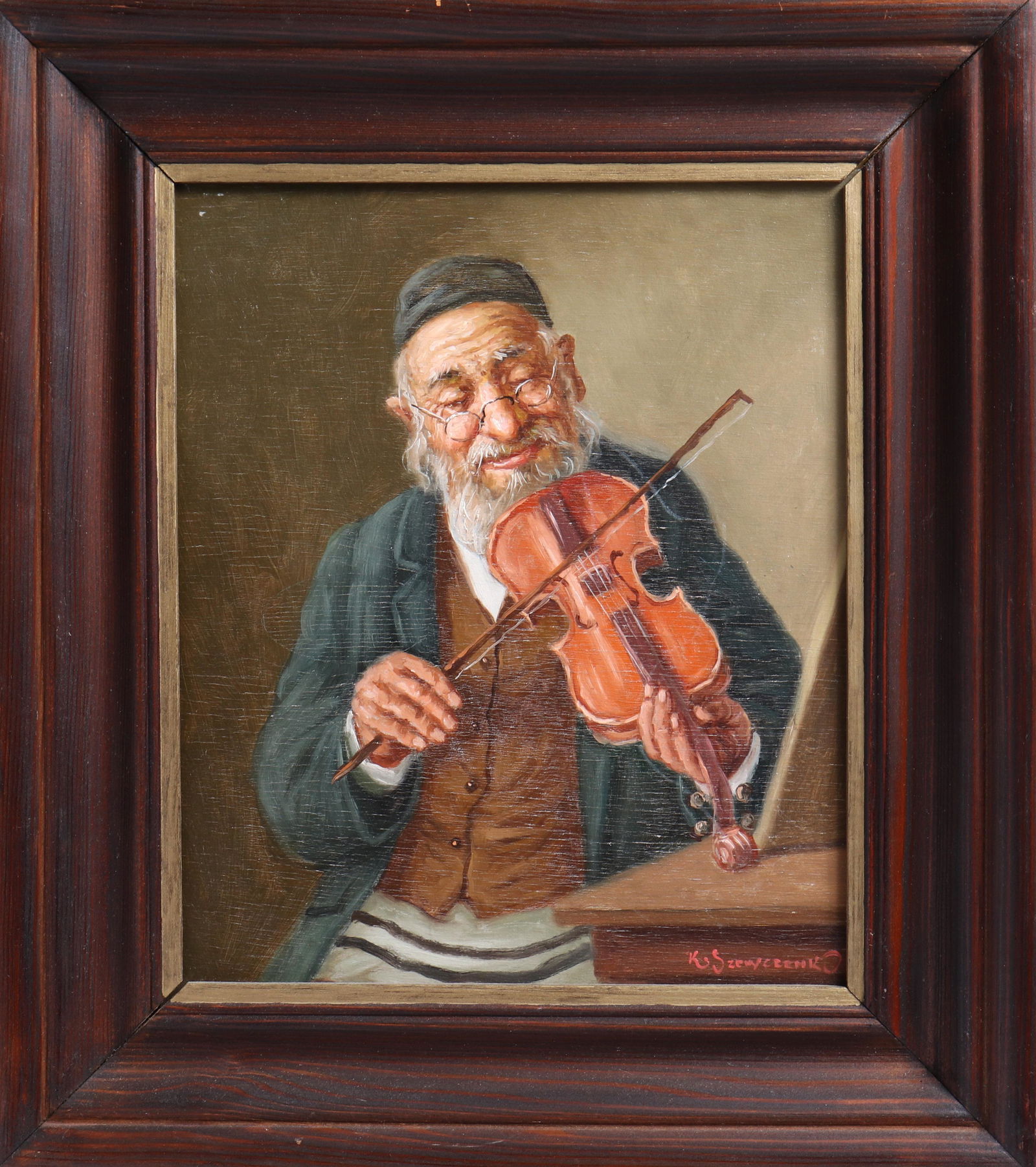 Konstantin Szewczenko "Violinist" Oil on Panel (1 of 5)