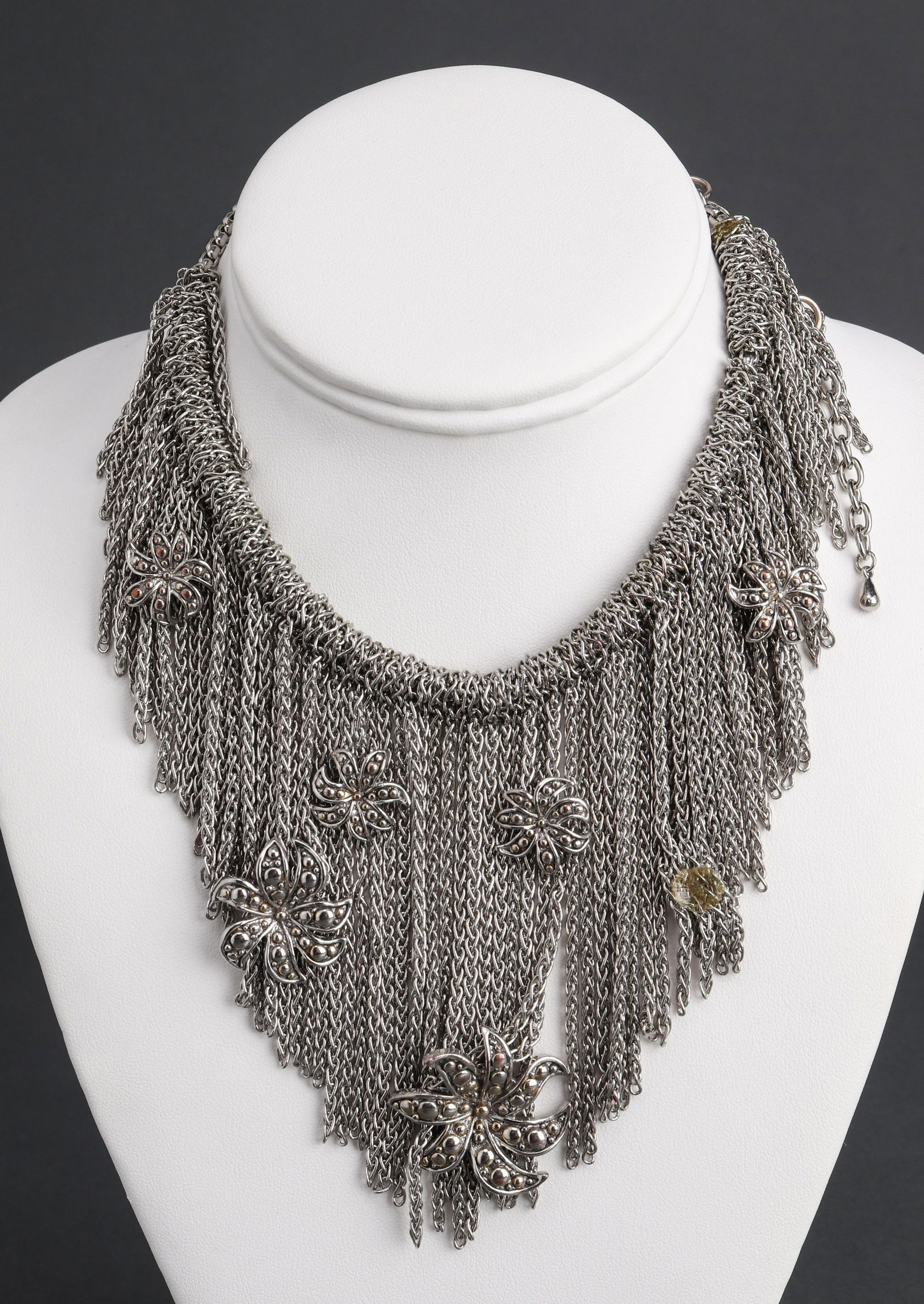 Fringe Collar Necklace with Ayu Dot Motif Flowers (1 of 4)