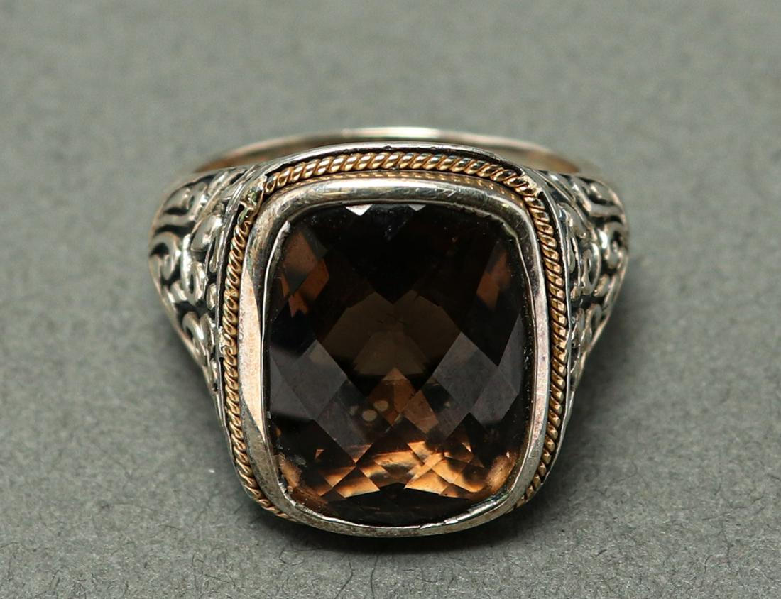 Effy 18K Yellow Gold & Silver Smoky Quartz Ring (1 of 7)