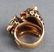 14K Yellow Gold & Enamel Dual Panther Head Ring - 2