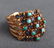 18K Yellow Gold Diamond, Turquoise & Sapphire Ring