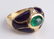 18K Yellow Gold Emerald & Diamond & Amethyst Ring