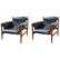 Percival Style Chairs w Leather Upholstery, Pr