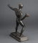 Cast Metal Man Throwing Brick Figural Sculpture - 4