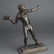 Cast Metal Man Throwing Brick Figural Sculpture - 5