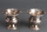 Sterling Silver Small Urns, Rose Motif, Pair