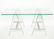 Albrizzi Mid-Century Glass Top Trestle Table