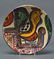 Artist Signed Modern Hand-Painted Ceramic Plate - 2