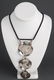 Silver Moon Face Pendant On Milor Italian Cord