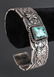 Navajo Indian Silver & Turquoise Cuff Bracelet
