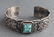 Navajo Indian Silver & Turquoise Cuff Bracelet - 2